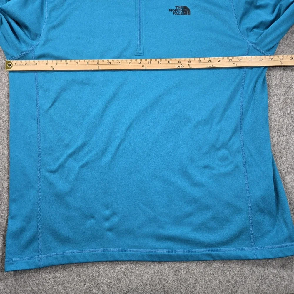 The North Face Pullover Mens 2XL Blue Long Sleeve Fleece 1/4 Zip Hiking Top
